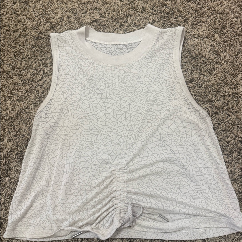 Lululemon Athletica White Geometric Tank Top